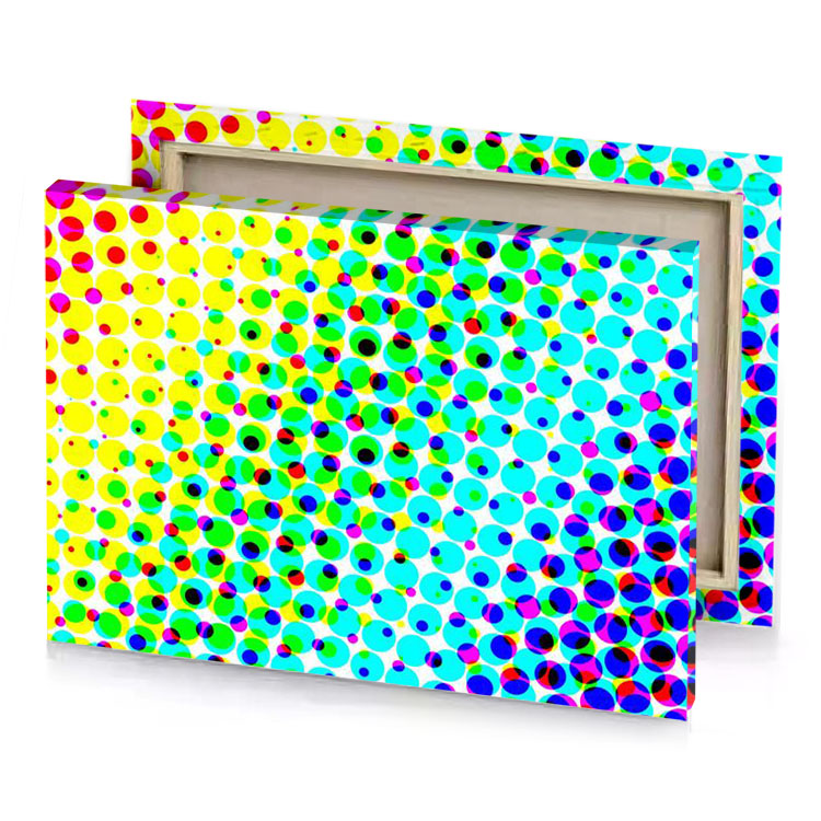 a colorful background with circles lime canvas