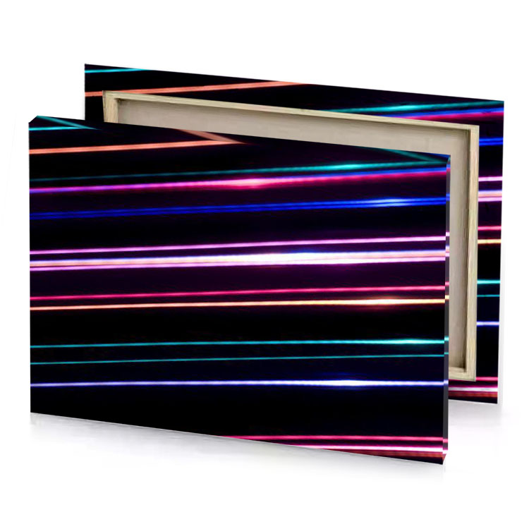 a colorful background with lines and stars black canvas