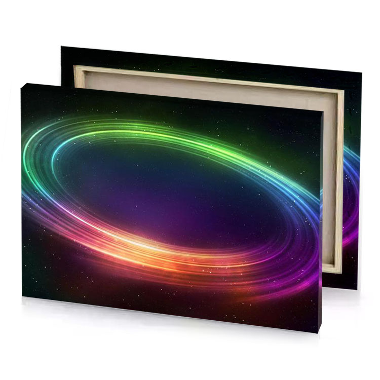 a colorful circle with black background charcoal canvas