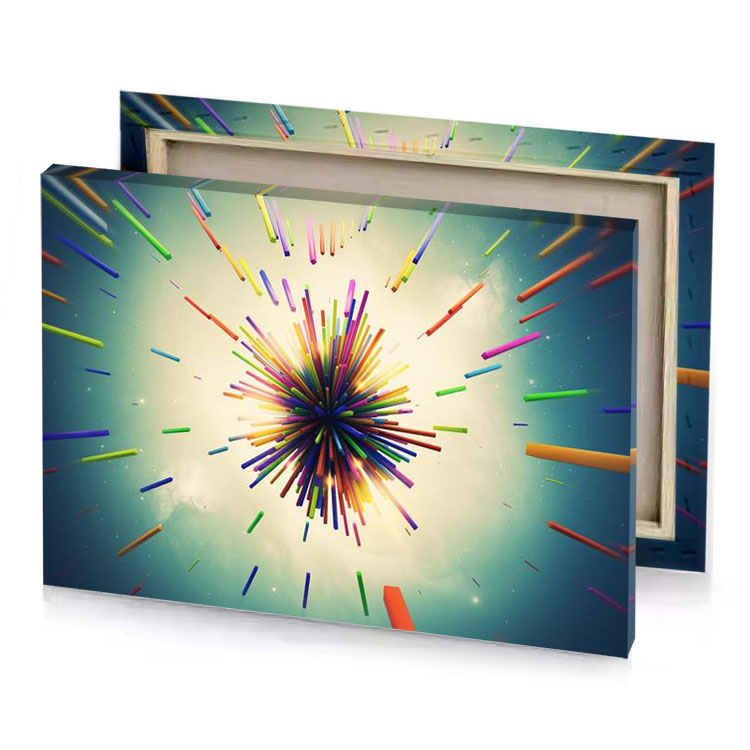 a colorful explosion of colored pencils champagne canvas
