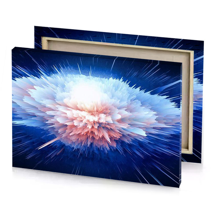 a colorful explosion of light and stars rosy brown canvas