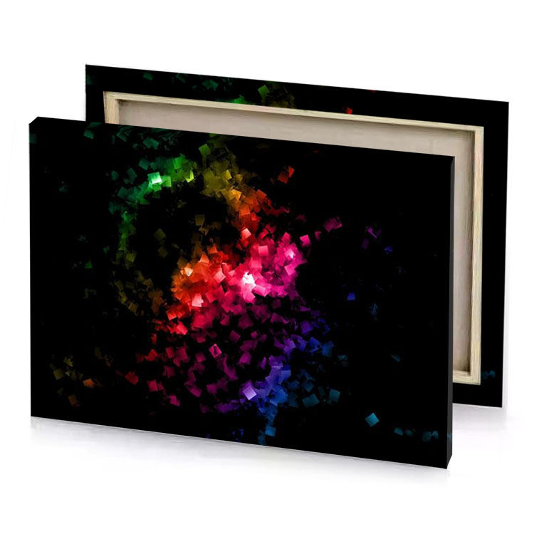 a colorful explosion of shattered glass firebrick canvas