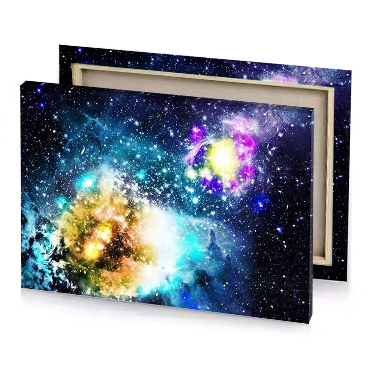 a colorful galaxy with stars and nebulas blue sapphire canvas