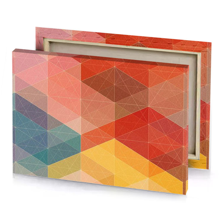 a colorful geometric pattern with variety of colors vermilion canvas
