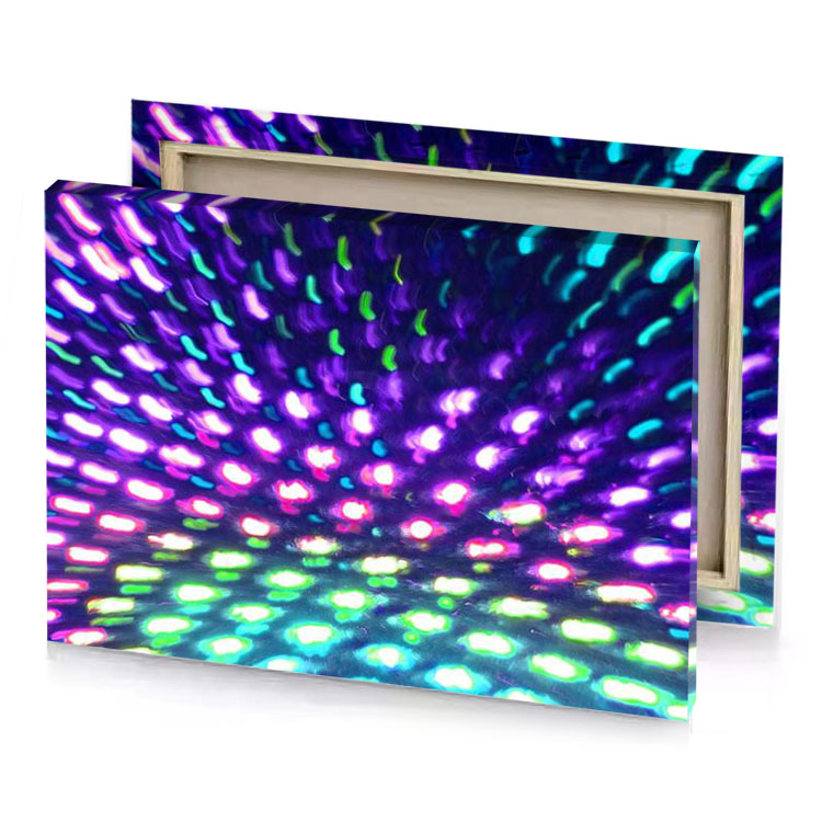 a colorful light in the middle of room midnight blue canvas