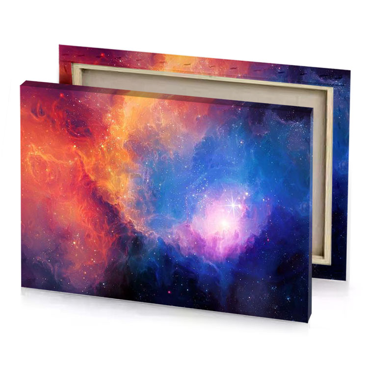 a colorful nebula space background royal blue canvas