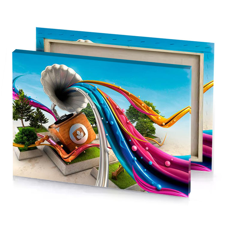 a colorful sculpture with large horn chocolate canvas