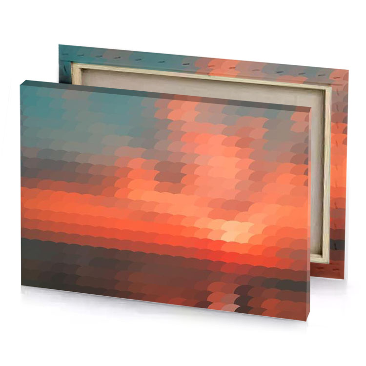 a colorful sunset with bright orange sky slate gray canvas