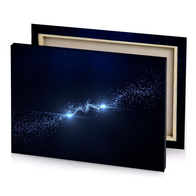 a comet with lot of stars in the sky prussian blue canvas