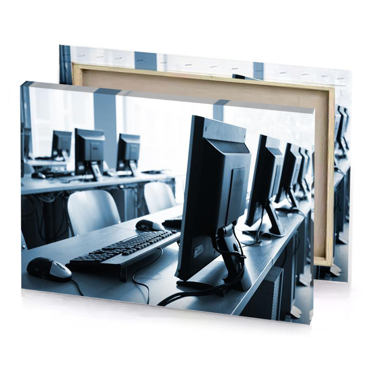 a computer desk with keyboard and mouse smoky black canvas