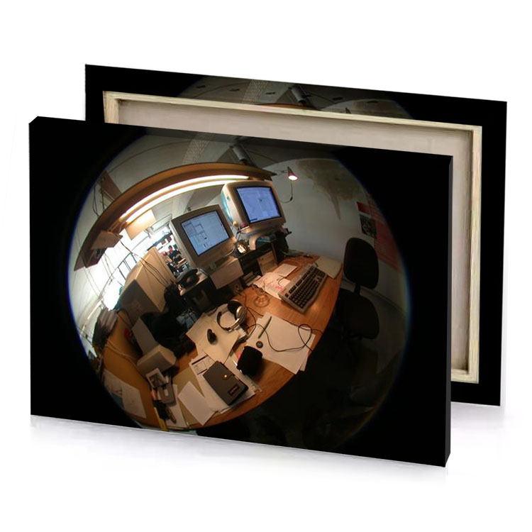 a computer desk with monitor and laptop dark khaki canvas