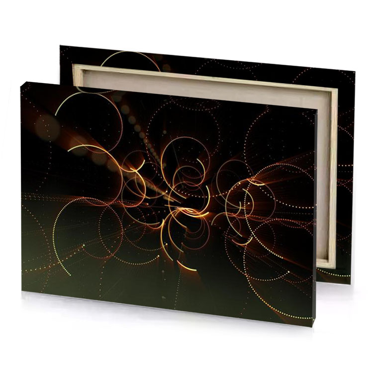 a computer generated fram with golden pattern smoky black canvas
