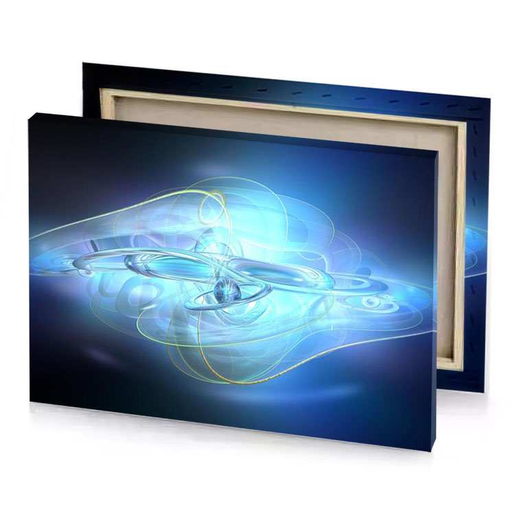 a computer generated image of blue and yellow swirl pale turquoise canvas