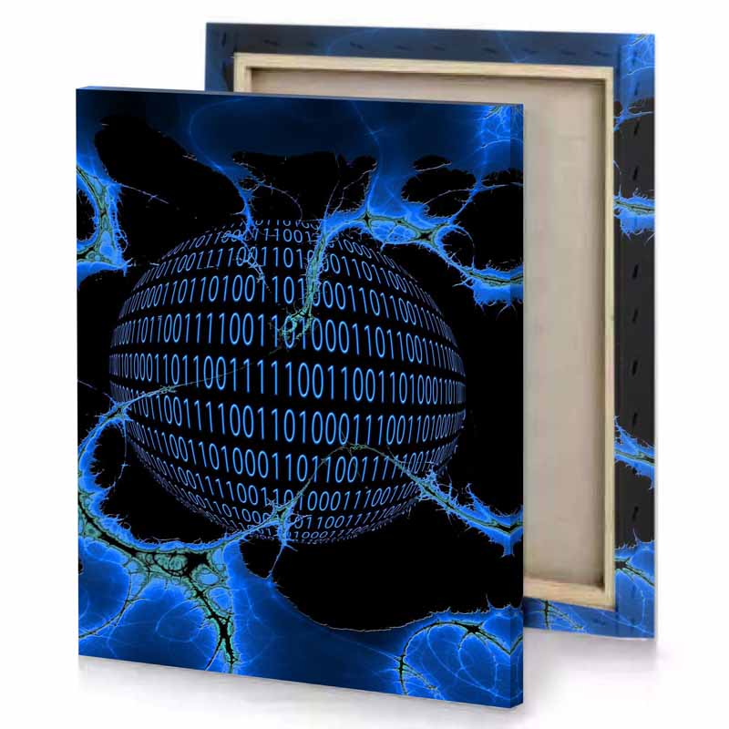 a computer screen with blue lightning effect smoky black canvas