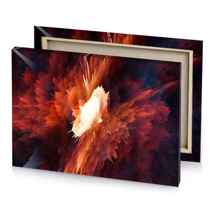 a computer screen with red and orange explosion brown canvas