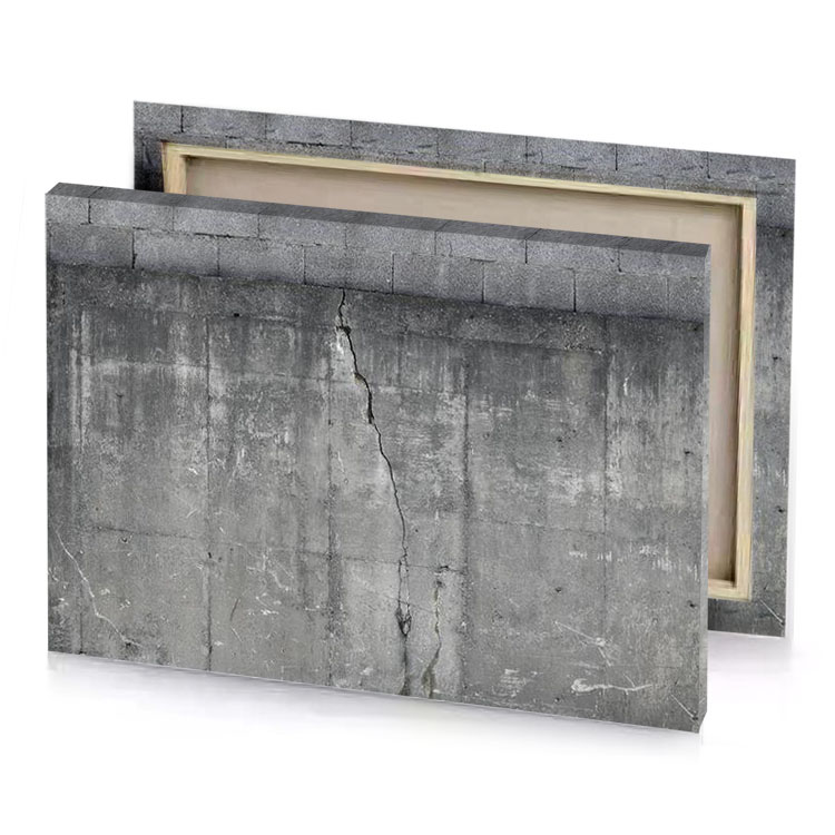 a concrete wall with white frame manatee canvas