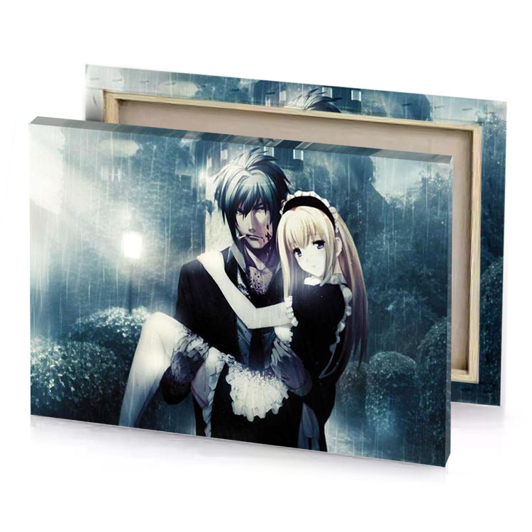 a couple in the rain smoky black canvas