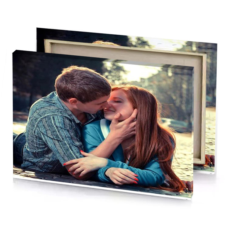 a couple kissing on the street rosy brown canvas