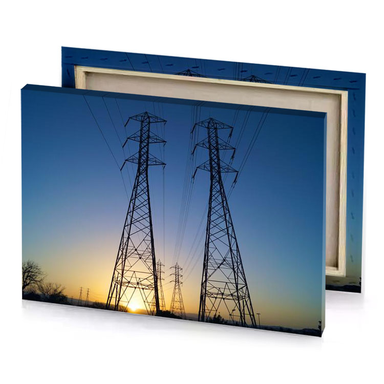 a couple of power poles sitting in the middle field glaucous canvas