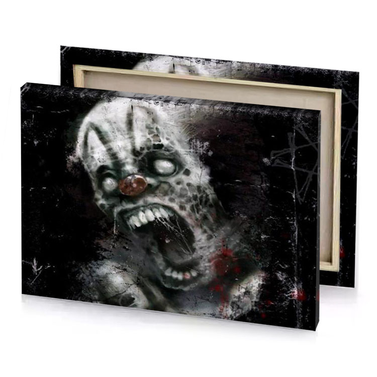 a creepy looking face with bloody expression bistre canvas