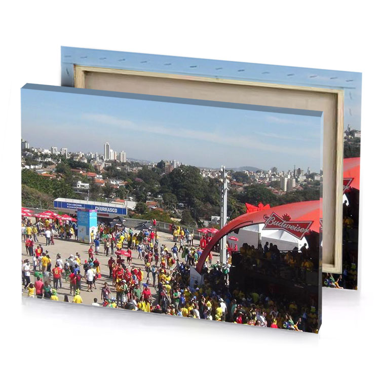 a crowd of people taupe canvas