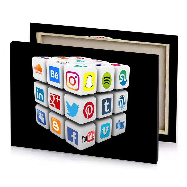 a cube with social icons on it lemon canvas