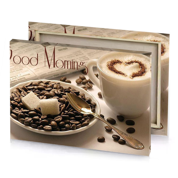 a cup of coffee and spoon with heart on it garnet canvas