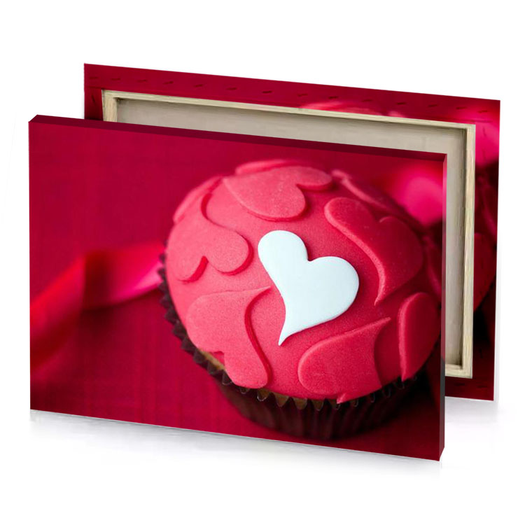 a cupcake with heart on top light coral canvas