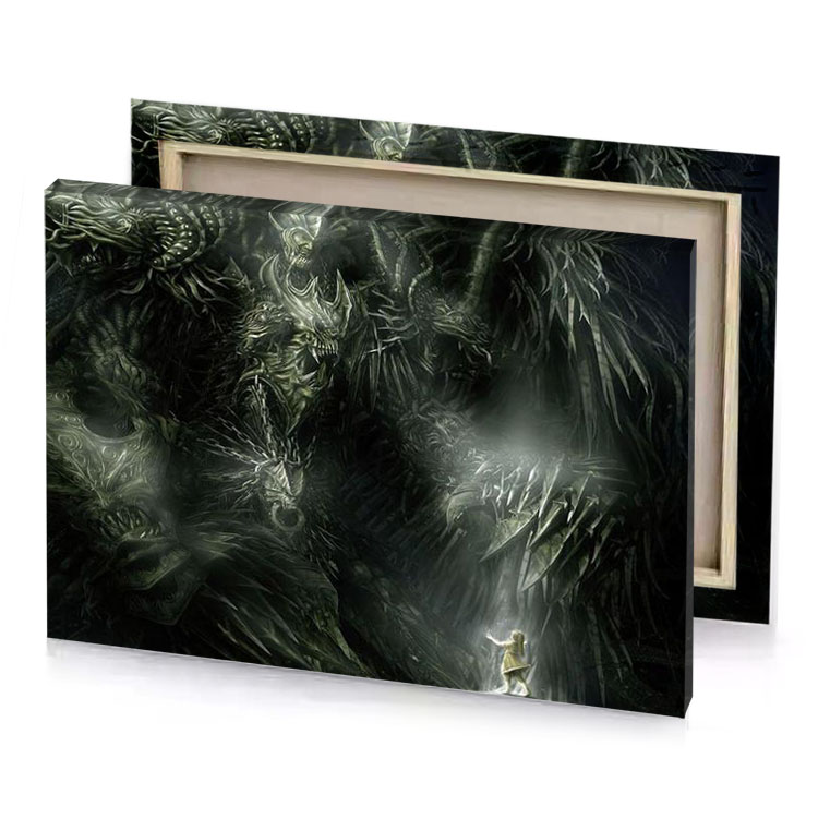 a dark angel with light shining on it bistre canvas