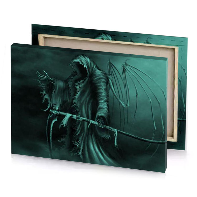 a dark angel with scyther charcoal canvas