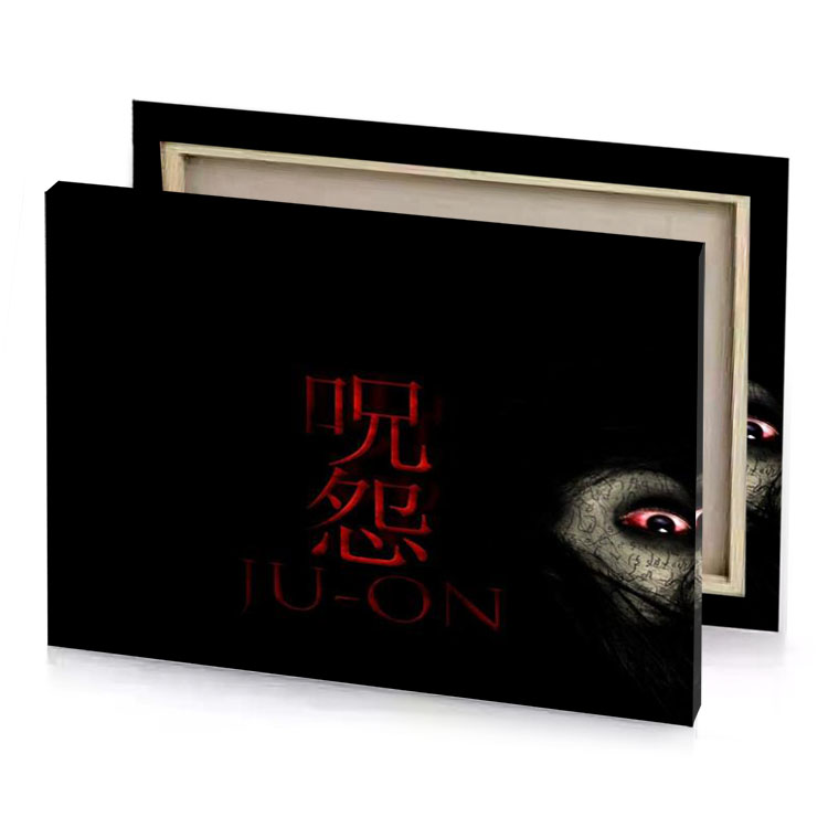 a dark background with red eye and the words u maroon canvas