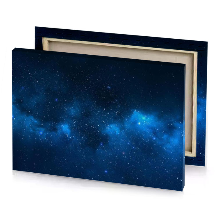 a dark blue sky with stars and nebulas sapphire canvas