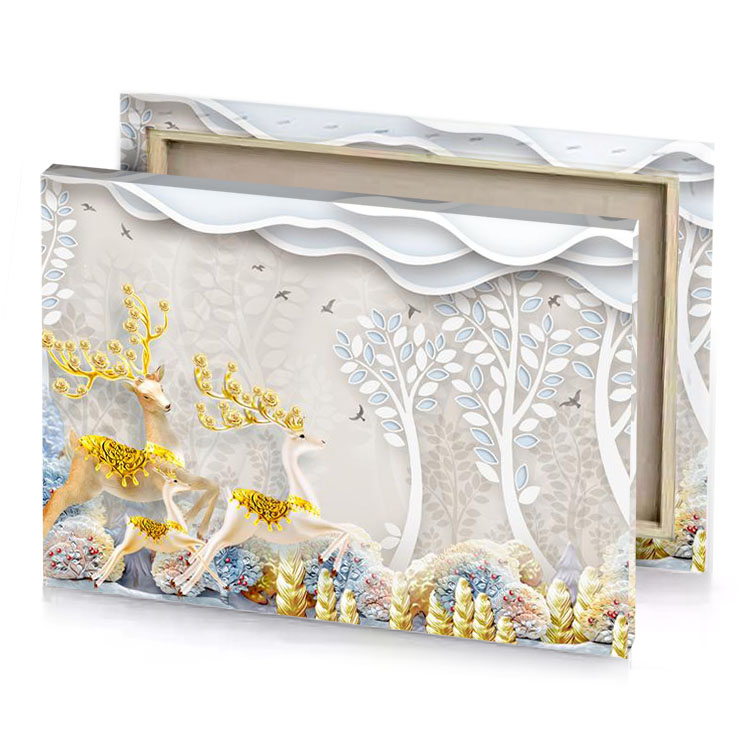 a deer and in forest platinum canvas