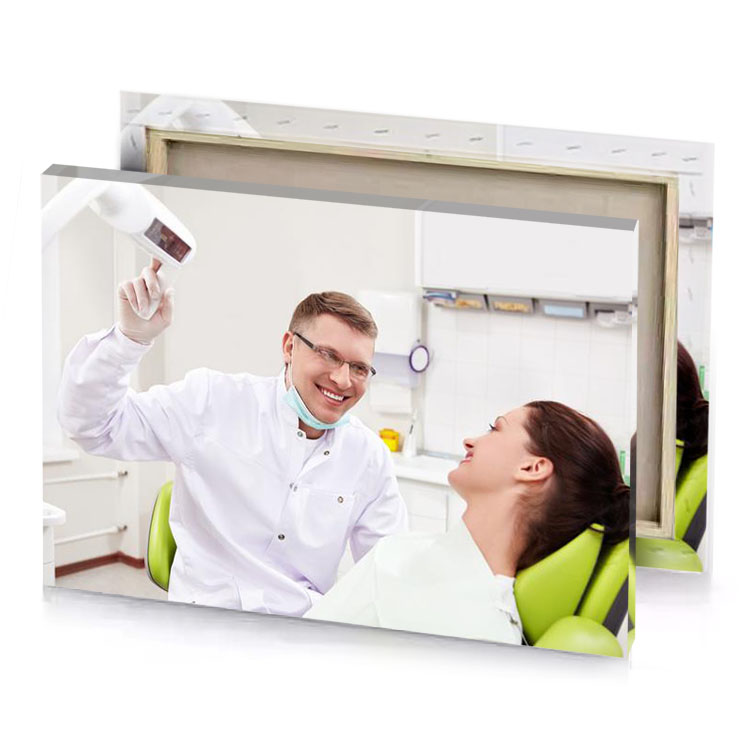 a dentist is holding tooth and platinum canvas