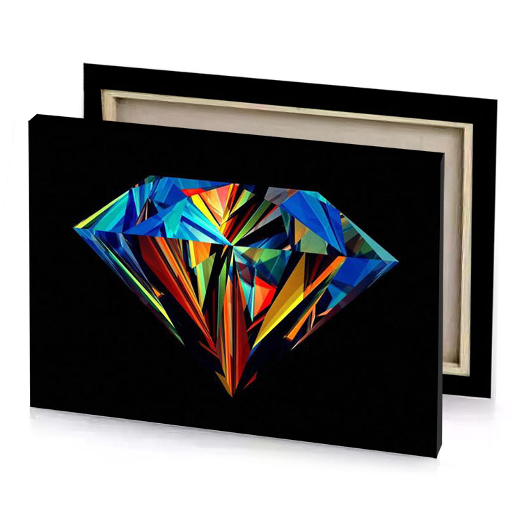 a diamond on black background flame canvas