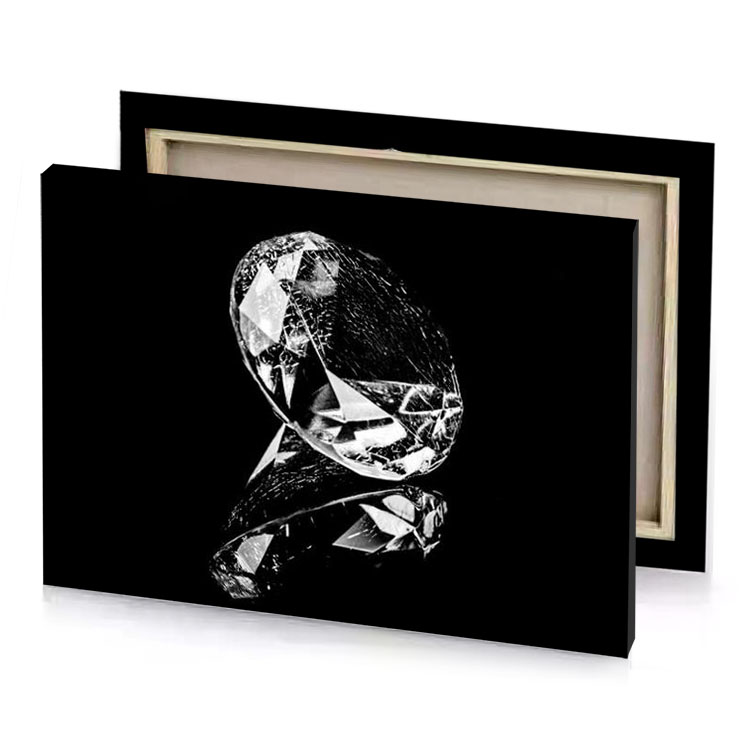 a diamond on black background platinum canvas