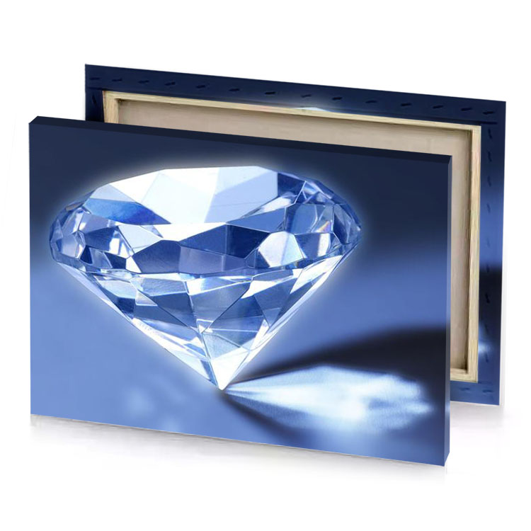 a diamond on blue background glaucous canvas