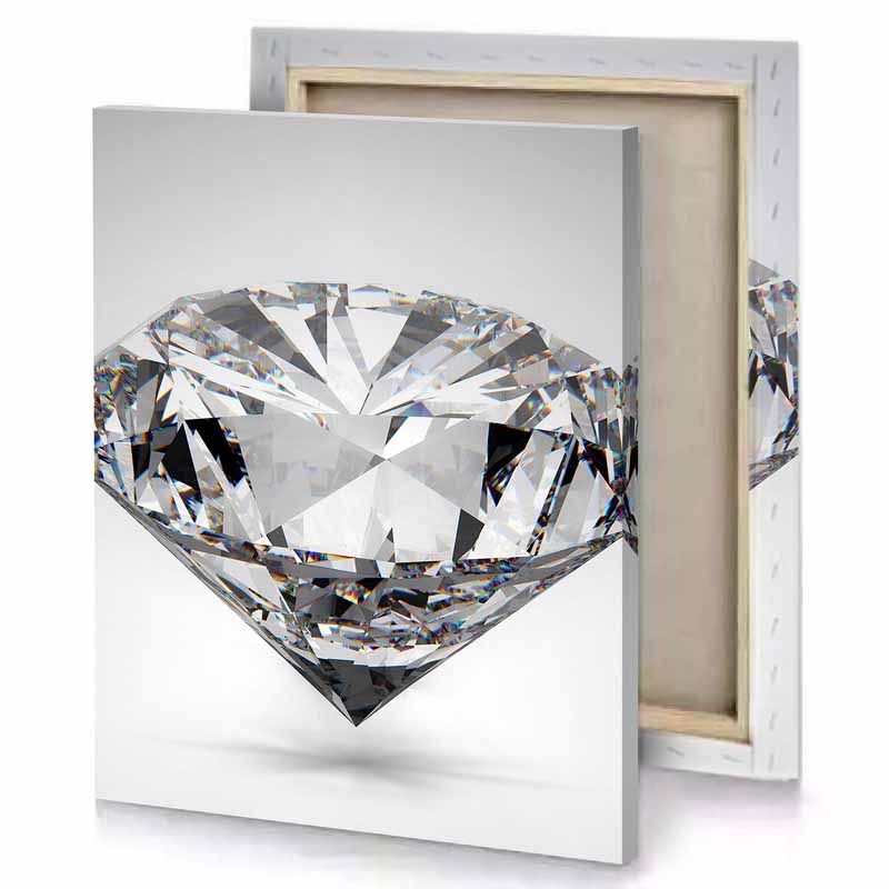 a diamond on white background gray canvas