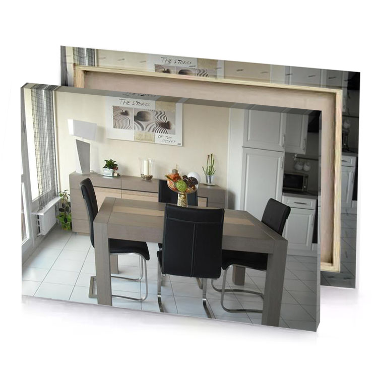 a dining table with four chairs and vase of flowers zinnwaldite brown canvas