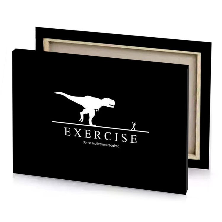 a dinosaur logo for exercise smoky black canvas