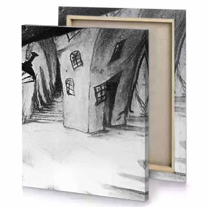 a drawing of person in forest platinum canvas