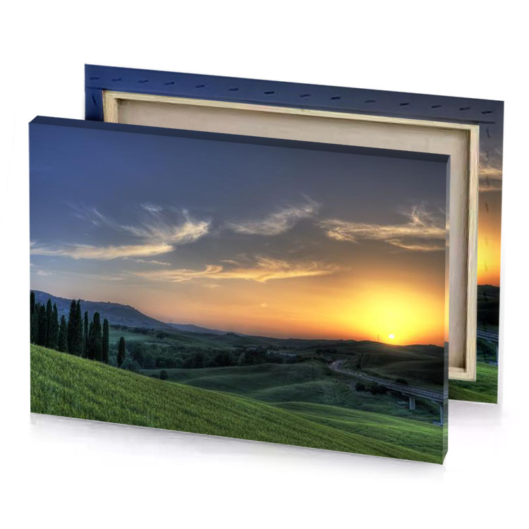 a field of green grass sand brown canvas
