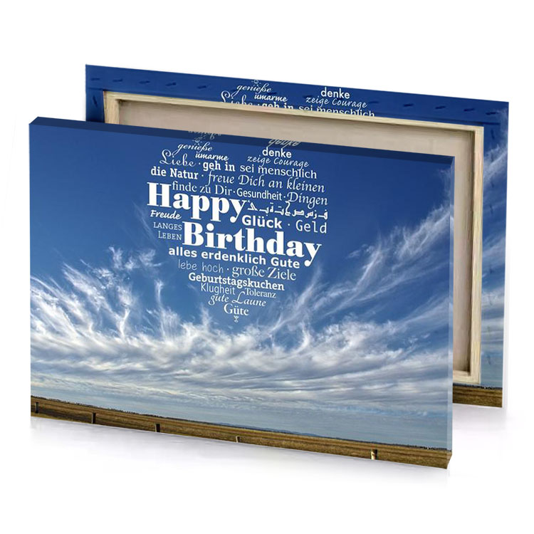 a field with sky filled clouds steel blue canvas