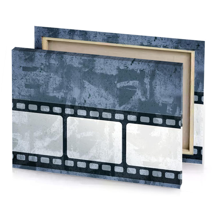 a film strip with gry texture platinum canvas
