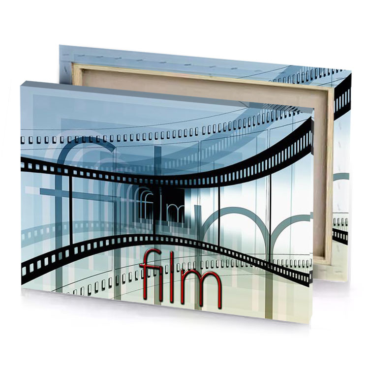 a film strip with in the middle slate gray canvas