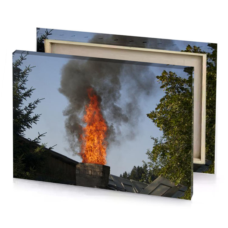 a fire is burning in the sky chocolate canvas