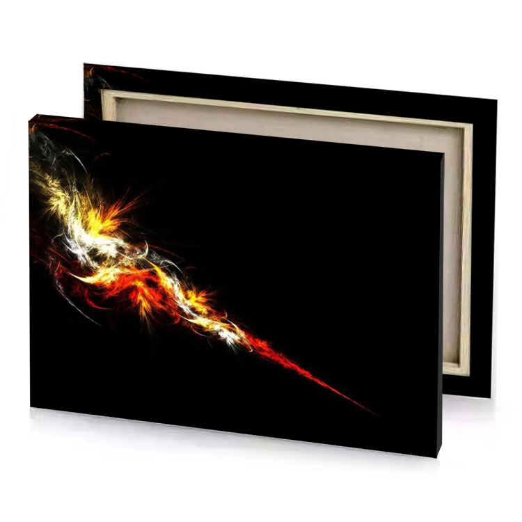 a fire on black background lust canvas