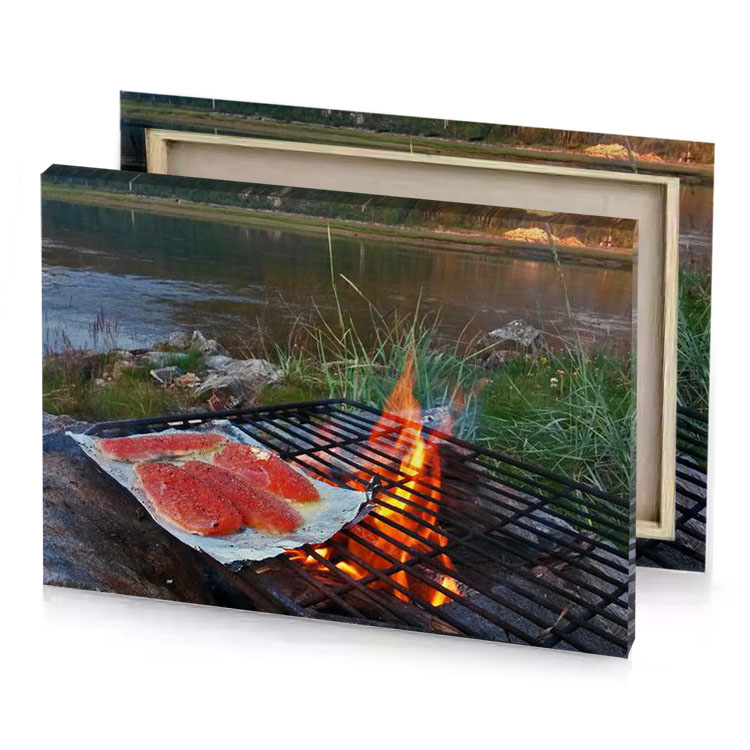 a fire pit with piece of watermel on it bittersweet shimmer canvas