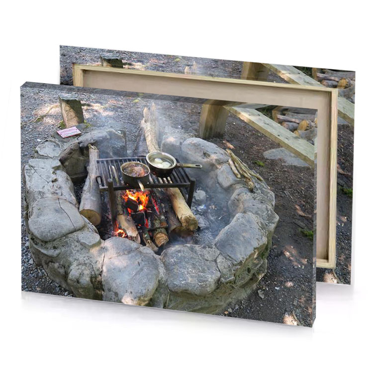 a fire pit with pot on it manatee canvas