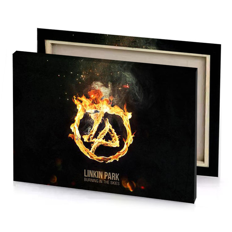 a fire with the words link park on it fawn canvas